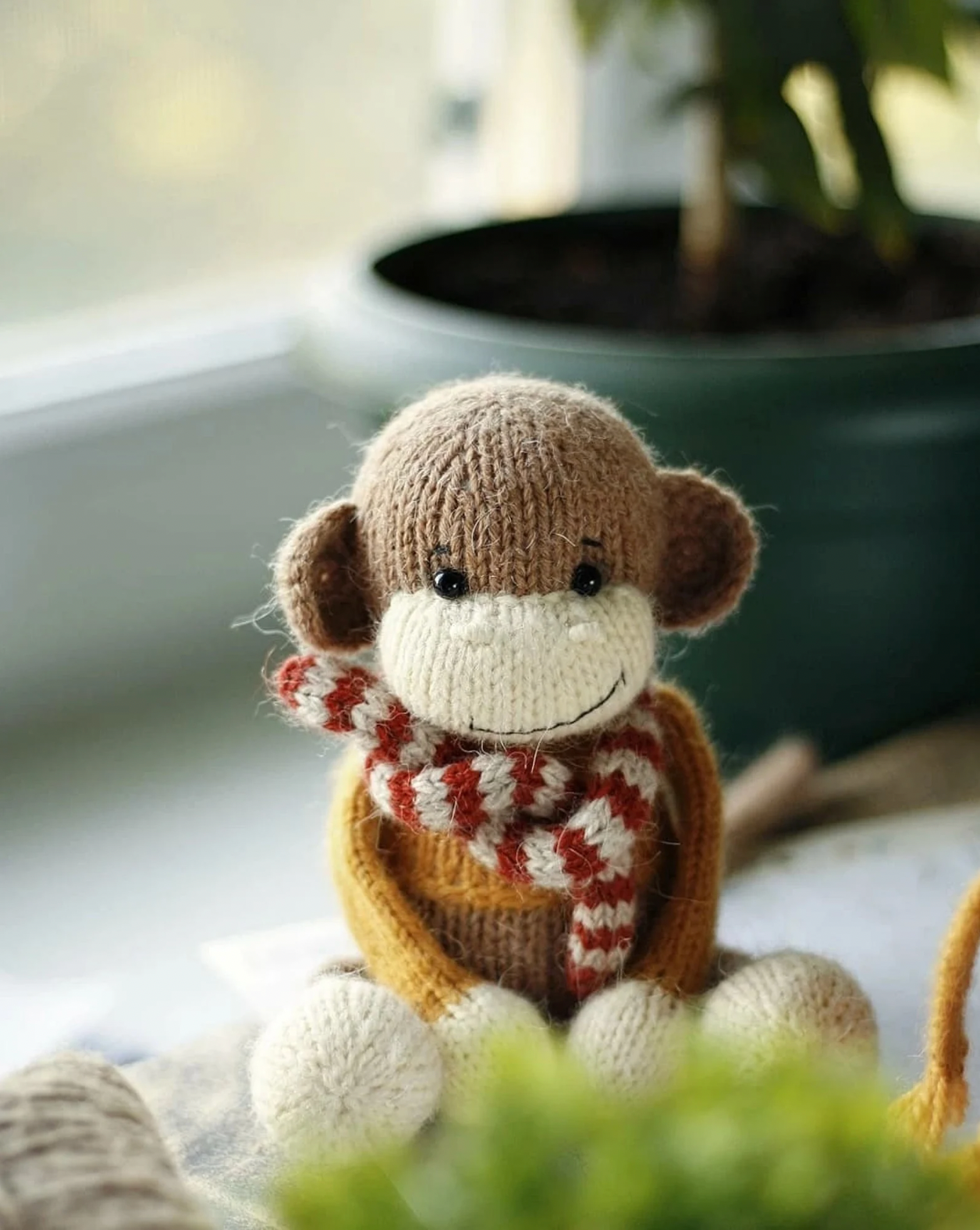 Cute Knitted Monkey Pattern